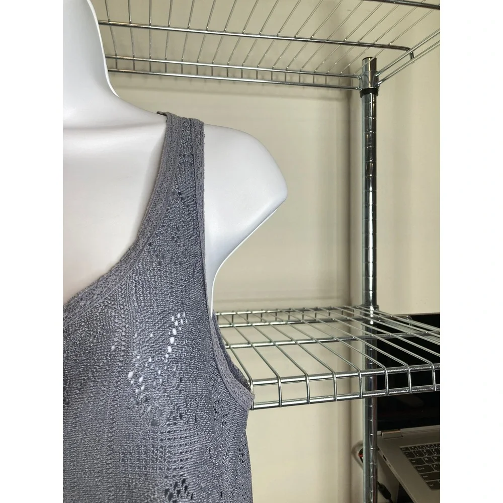 Abercrombie & Fitch Women's Y2K Knit‎ Tank Top Crochet Lace Up Size S Coquette - Picture 8 of 11